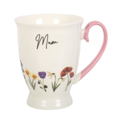 Mum Wildflower Pedestal Mug - ScentiMelti Home Fragrance, Beauty & Gifts UK