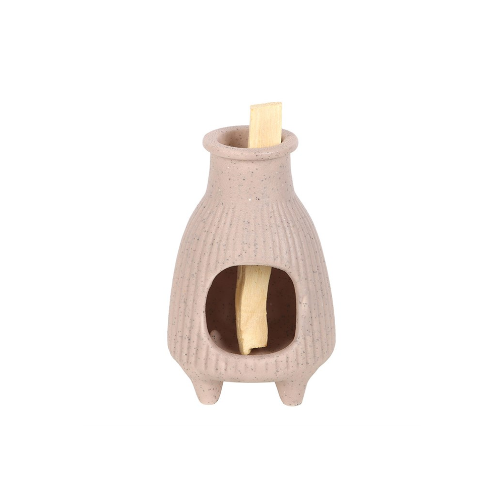 Greige Ribbed Palo Santo Burner - ScentiMelti Home Fragrance, Beauty & Gifts UK