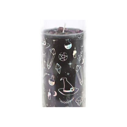 Crystal Witch Jasmine Tube Candle with Amethyst Chips - ScentiMelti Home Fragrance, Beauty & Gifts UK