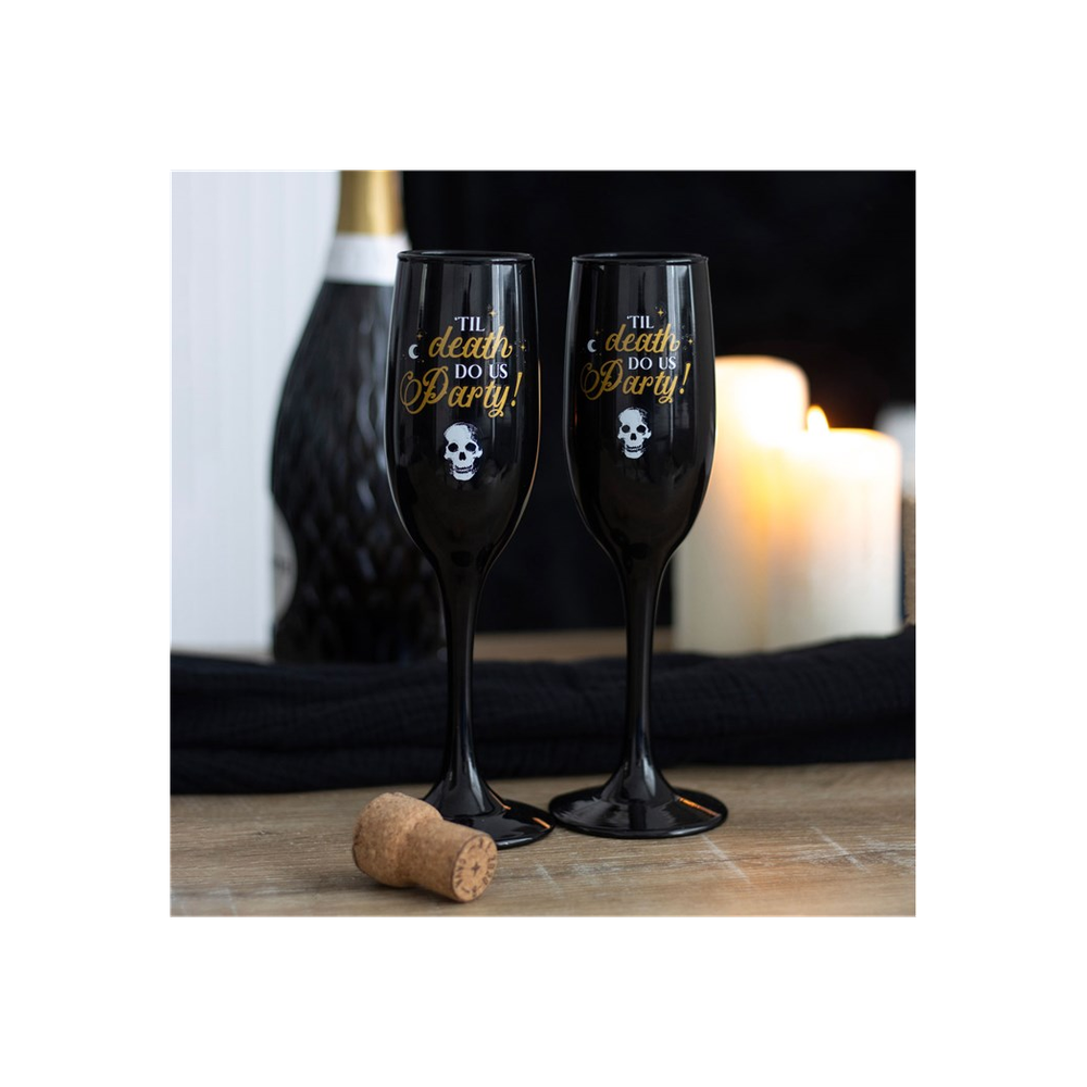 Til Death Do Us Party Champagne Flute Set - ScentiMelti  Til Death Do Us Party Champagne Flute Set