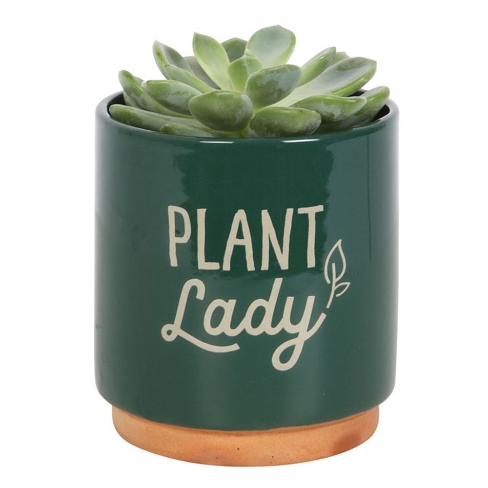 Dark Green Plant Lady Plant Pot - ScentiMelti Home Fragrance, Beauty & Gifts UK