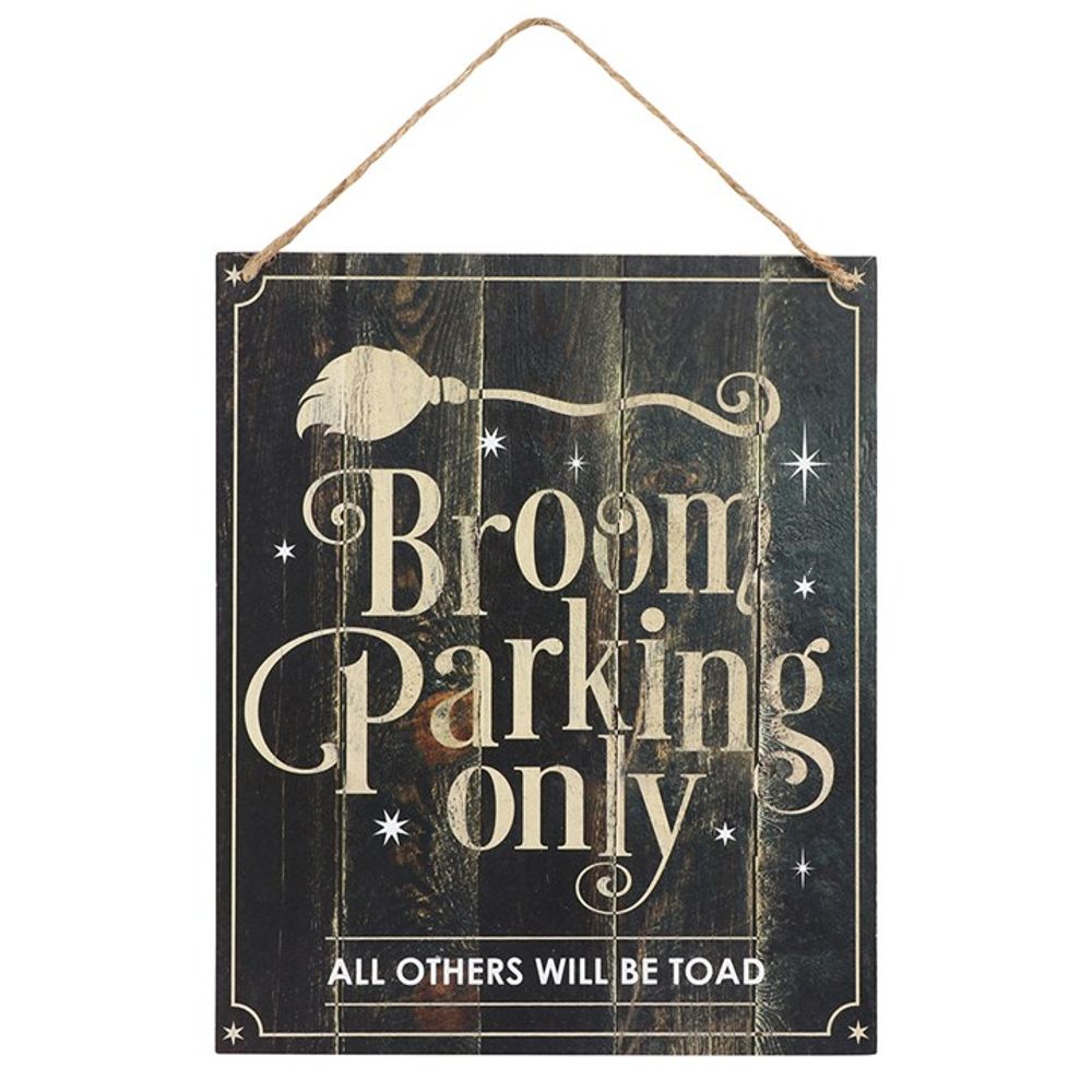 Broom Parking Only Hanging MDF Sign - ScentiMelti  Broom Parking Only Hanging MDF Sign