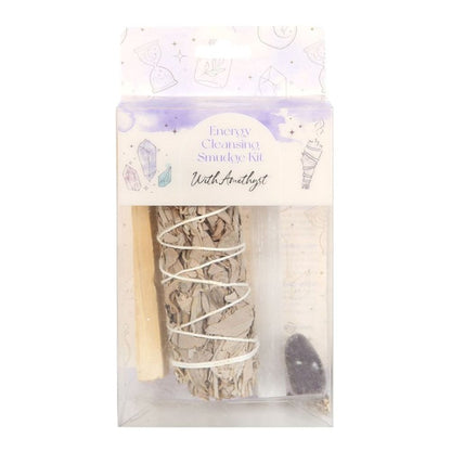 Smudge Kit with Amethyst Crystal - ScentiMelti  Smudge Kit with Amethyst Crystal