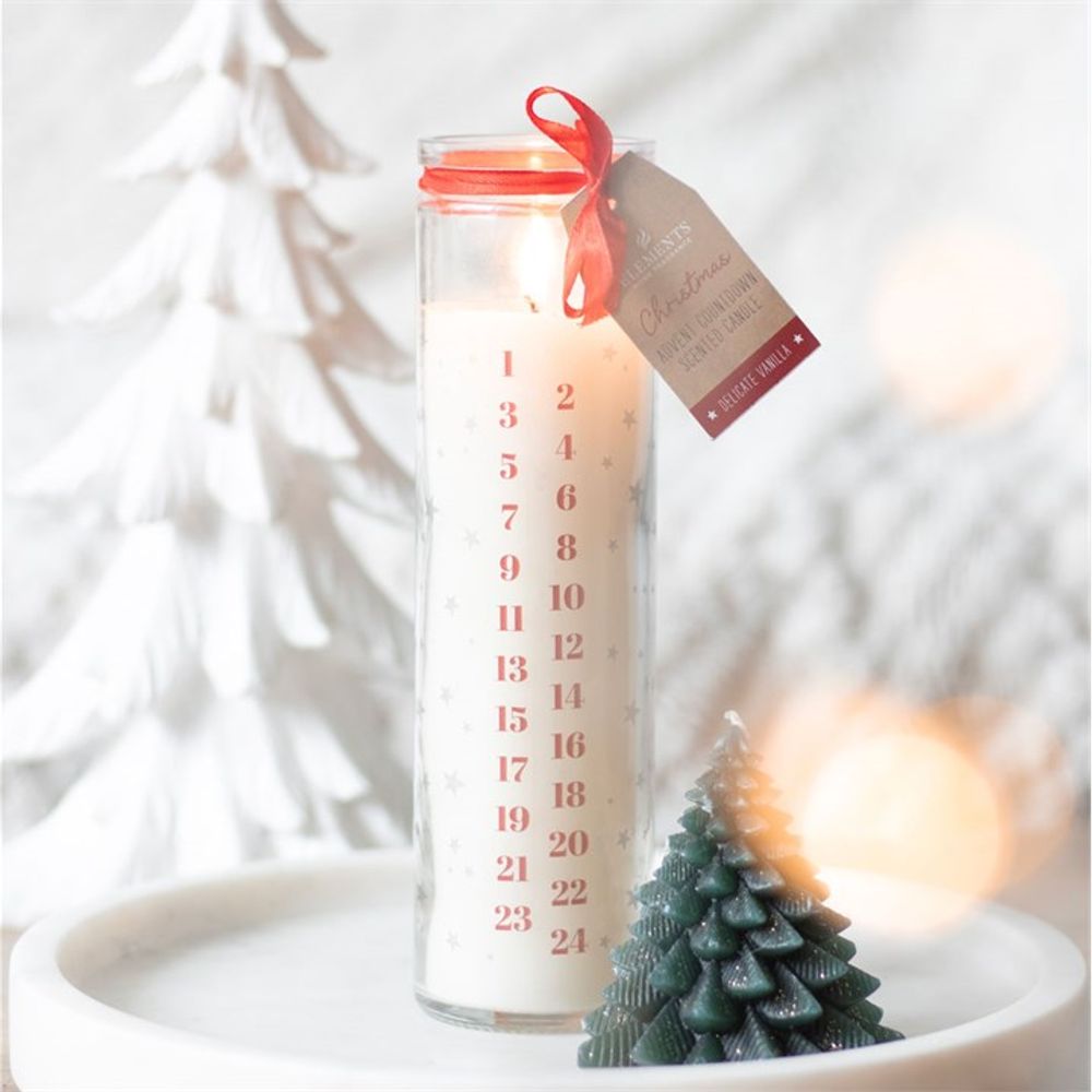 White Vanilla Advent Tube Candle