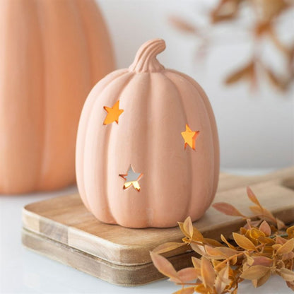 9cm Terracotta Pumpkin Tealight Holder - ScentiMelti  9cm Terracotta Pumpkin Tealight Holder