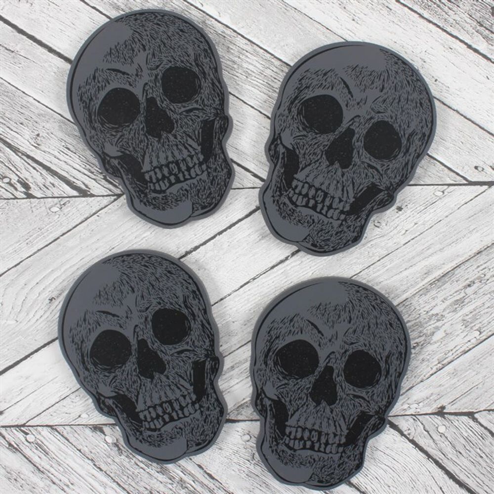 Set Of 4 Skull Coasters - ScentiMelti  Set Of 4 Skull Coasters