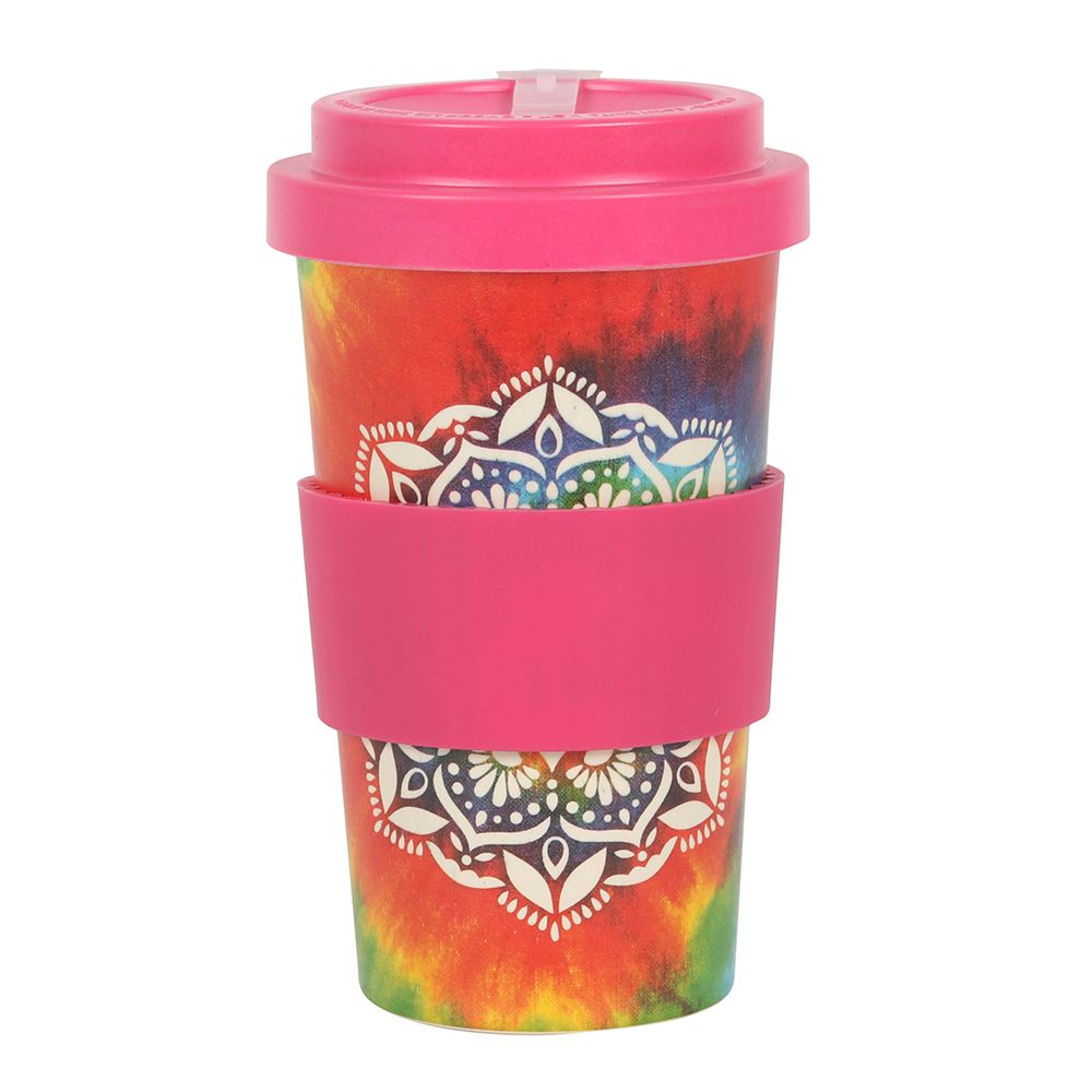 Tie Dye Mandala Bamboo Eco Travel Mug - ScentiMelti Home Fragrance, Beauty & Gifts UK