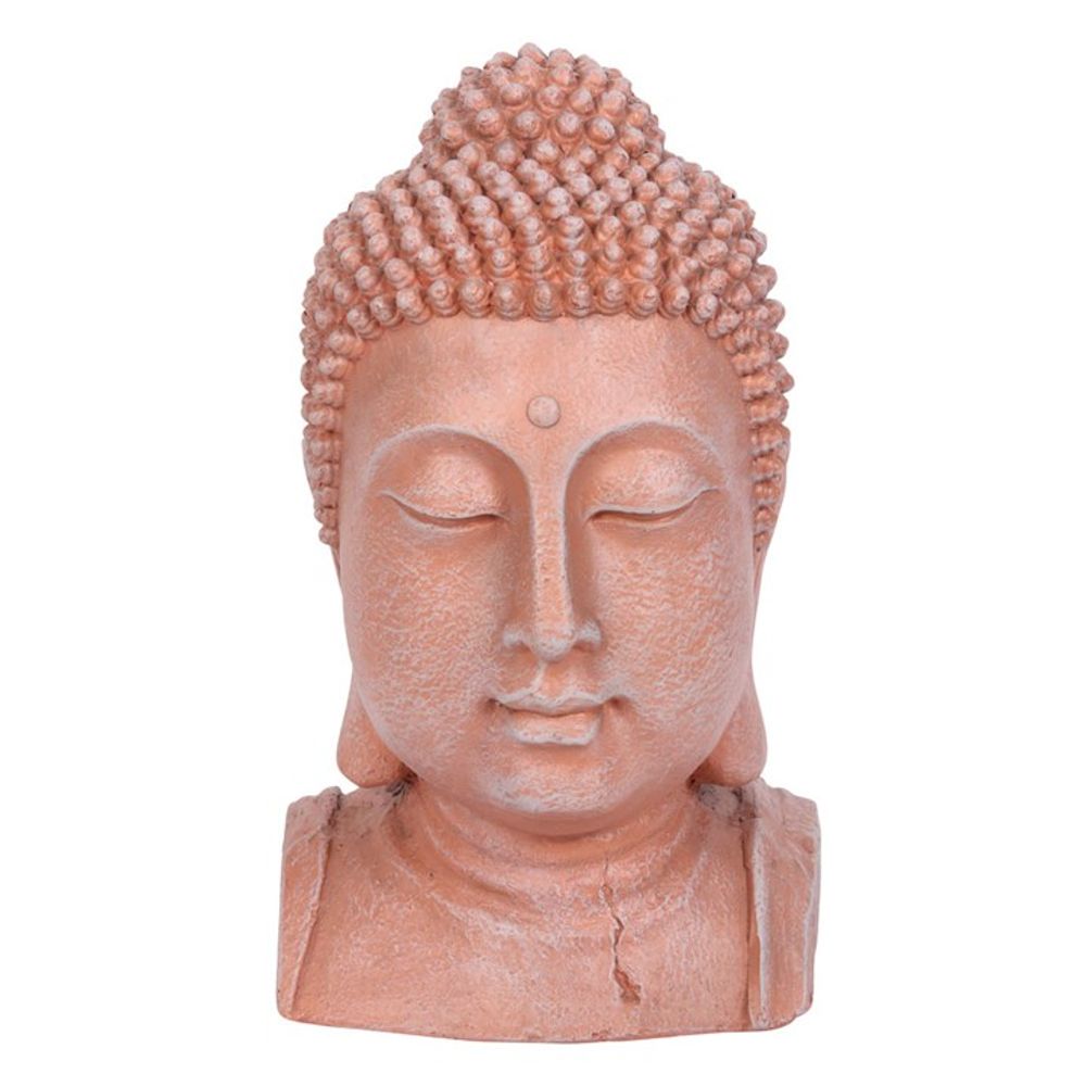 41cm Terracotta Effect Buddha Head Ornament - ScentiMelti  41cm Terracotta Effect Buddha Head Ornament