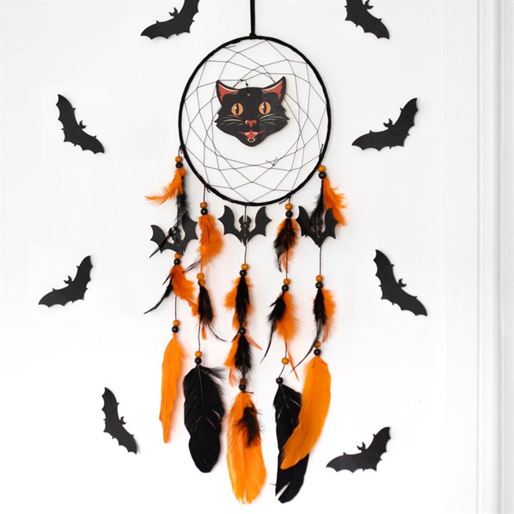 Black Cat Halloween Dreamcatcher - ScentiMelti  Black Cat Halloween Dreamcatcher