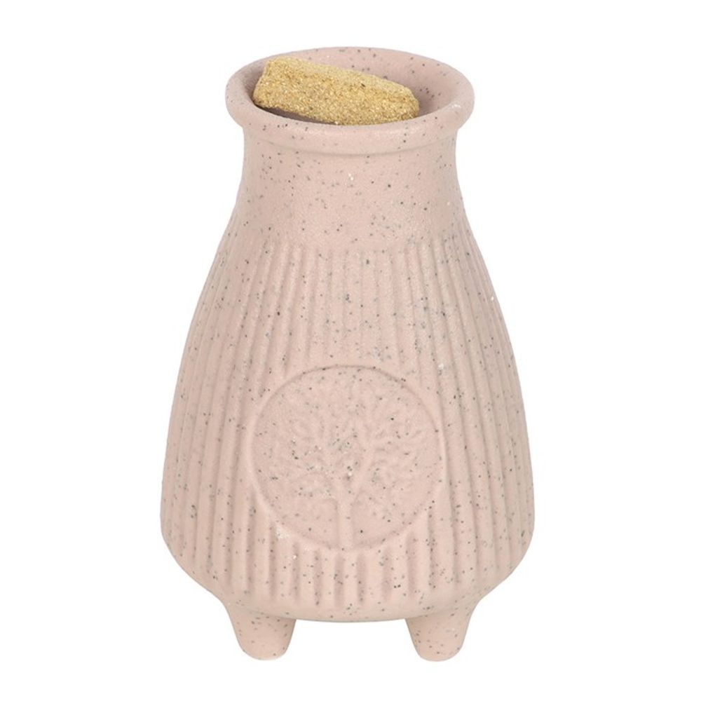 Greige Ribbed Palo Santo Brick Burner - ScentiMelti Home Fragrance, Beauty & Gifts UK