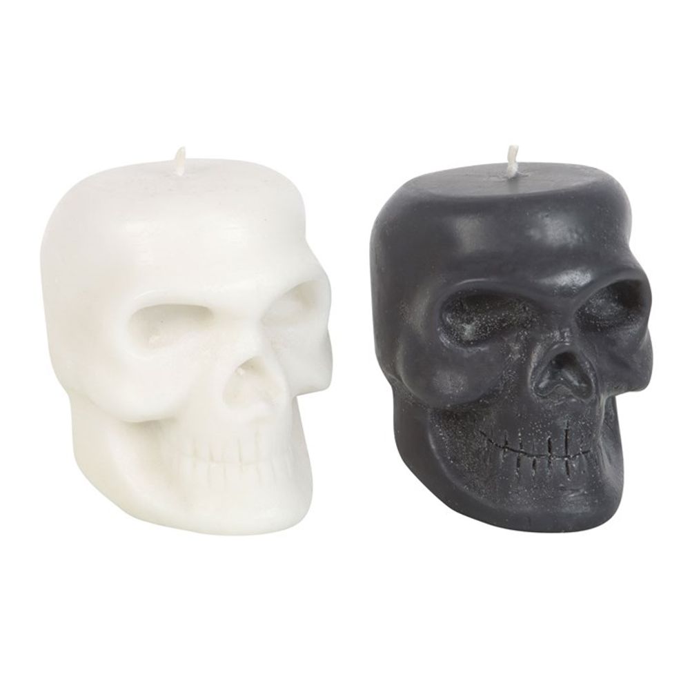 Set of 12 Opium & White Sage Skull Candles in Display