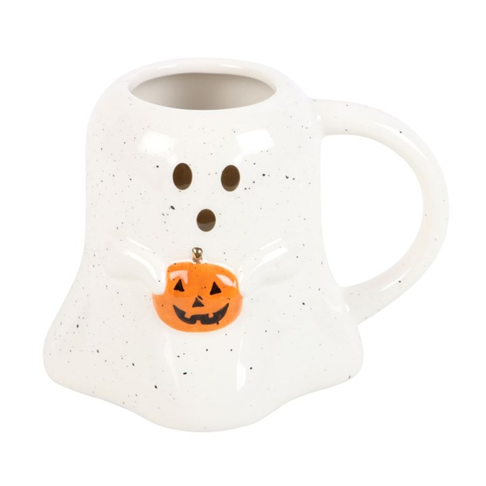 Ghost Shaped Mug with Pumpkin - ScentiMelti  Ghost Shaped Mug with Pumpkin