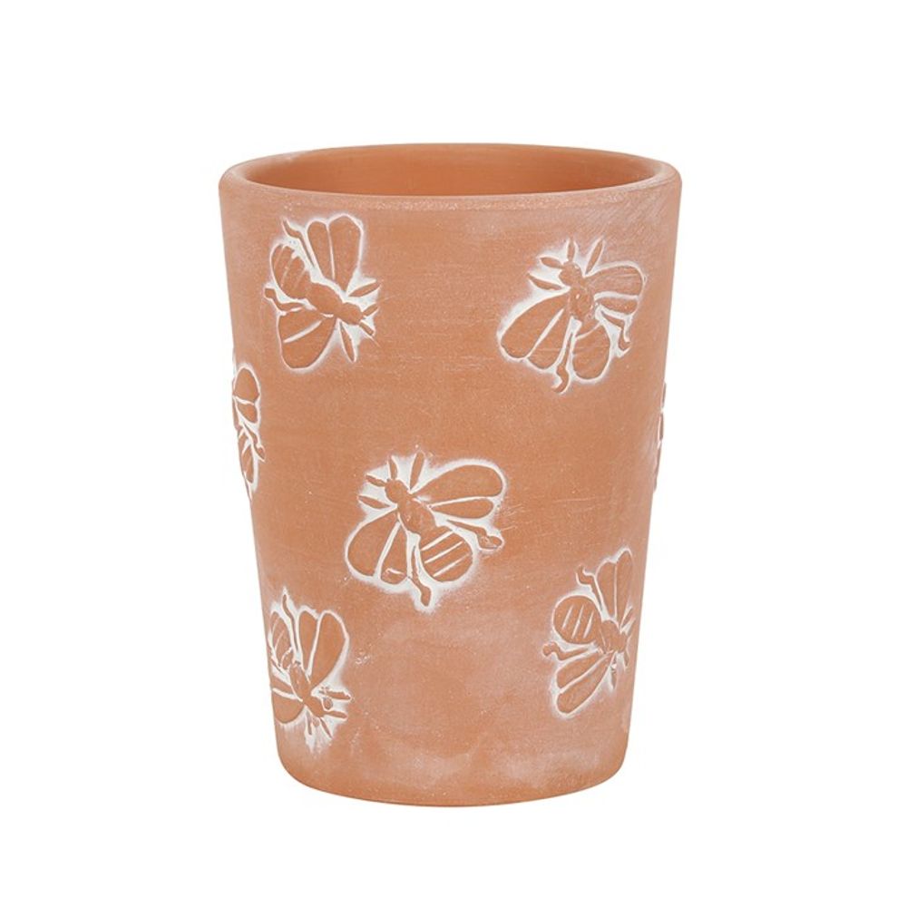 Small Terracotta Bee Pattern Plant Pot - ScentiMelti  Small Terracotta Bee Pattern Plant Pot