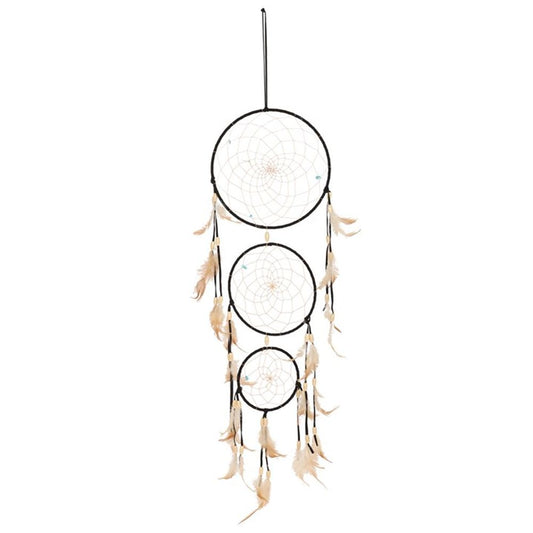 Black Triple Dreamcatcher with Feathers - ScentiMelti  Black Triple Dreamcatcher with Feathers