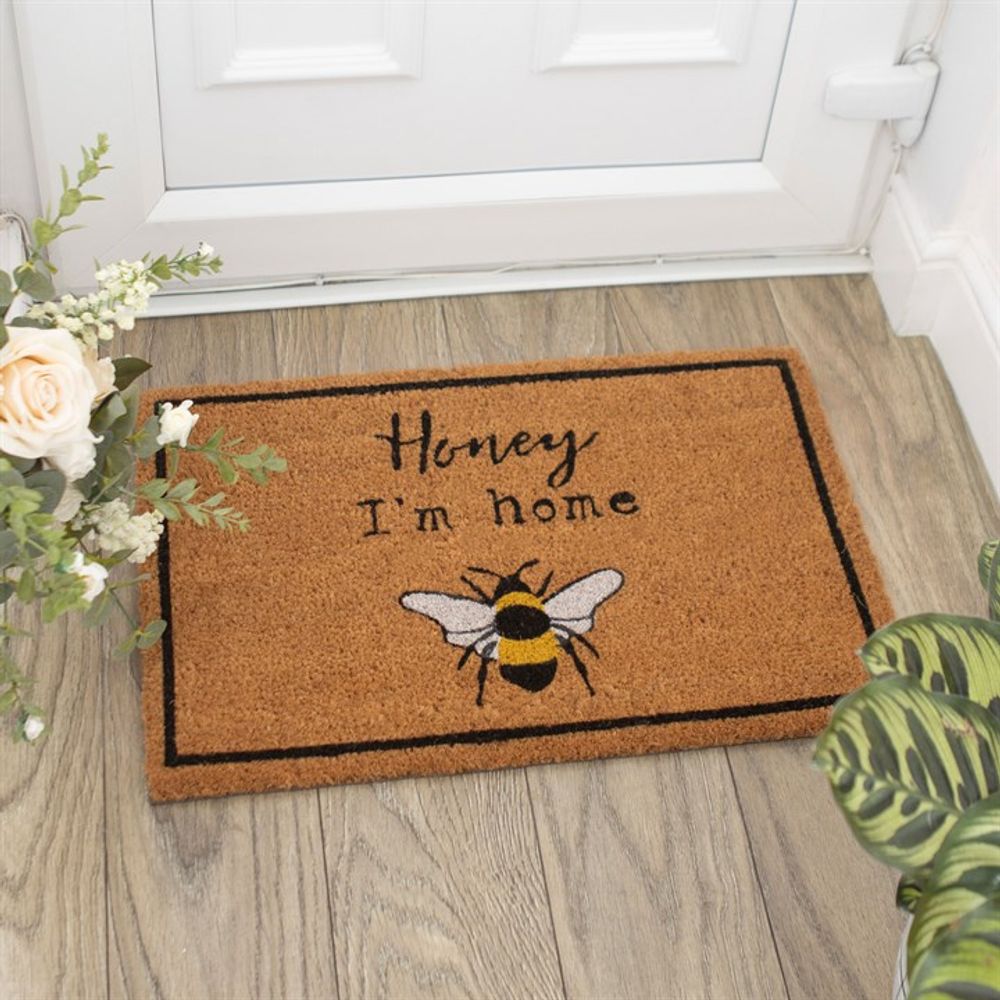 Natural Honey I’m Home Bee Doormat - ScentiMelti Home Fragrance, Beauty & Gifts UK