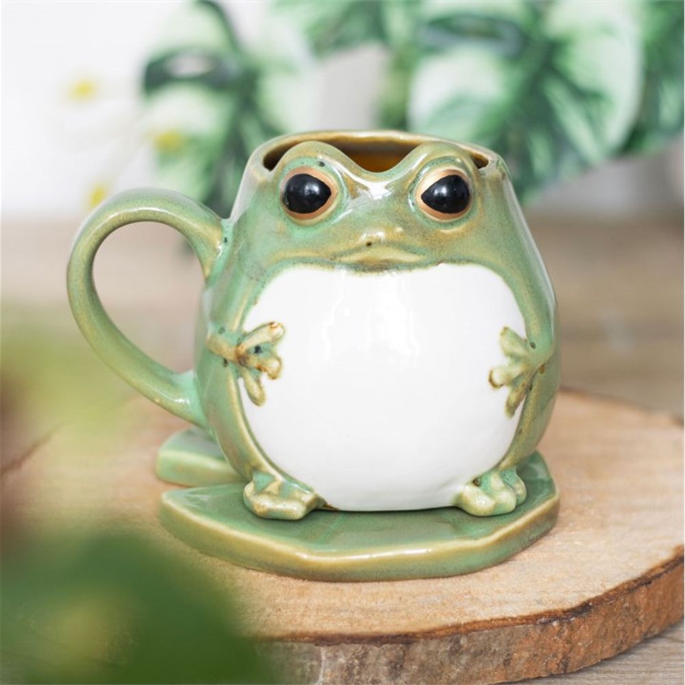 Frog Shaped Mug and Lily Pad Saucer - ScentiMelti  Frog Shaped Mug and Lily Pad Saucer