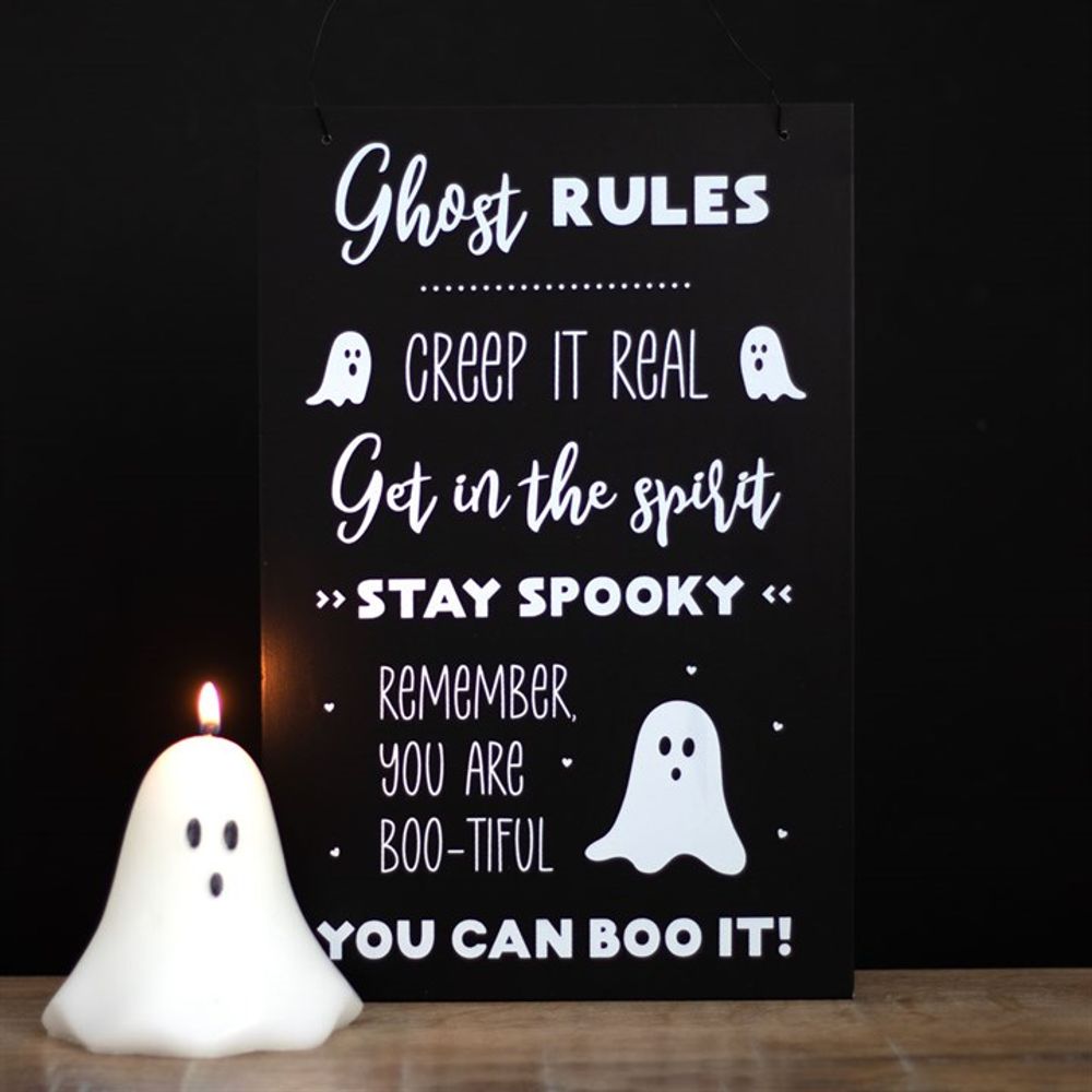 30cm Ghost Rules Hanging Sign - ScentiMelti  30cm Ghost Rules Hanging Sign