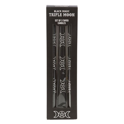 Set of 3 Black Magic Triple Moon Taper Candles - ScentiMelti  Set of 3 Black Magic Triple Moon Taper Candles