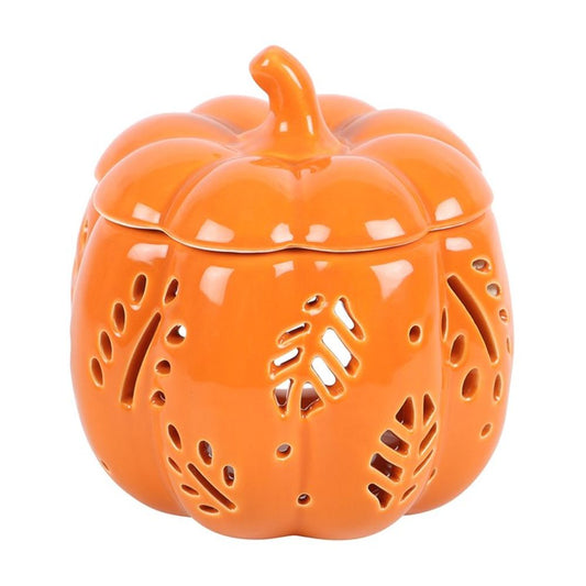 Orange Autumn Leaves Pumpkin Oil Burner - ScentiMelti  Orange Autumn Leaves Pumpkin Oil Burner