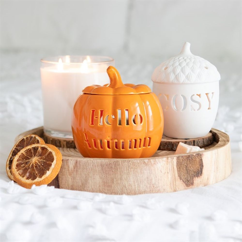 Hello Autumn Pumpkin Oil Burner - ScentiMelti  Hello Autumn Pumpkin Oil Burner