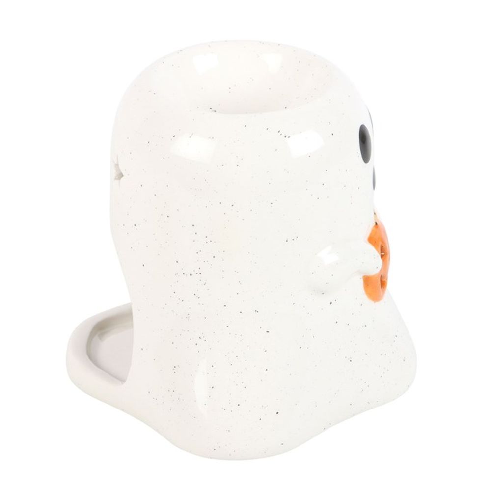 Ghost Shaped Oil Burner with Pumpkin - ScentiMelti  Ghost Shaped Oil Burner with Pumpkin