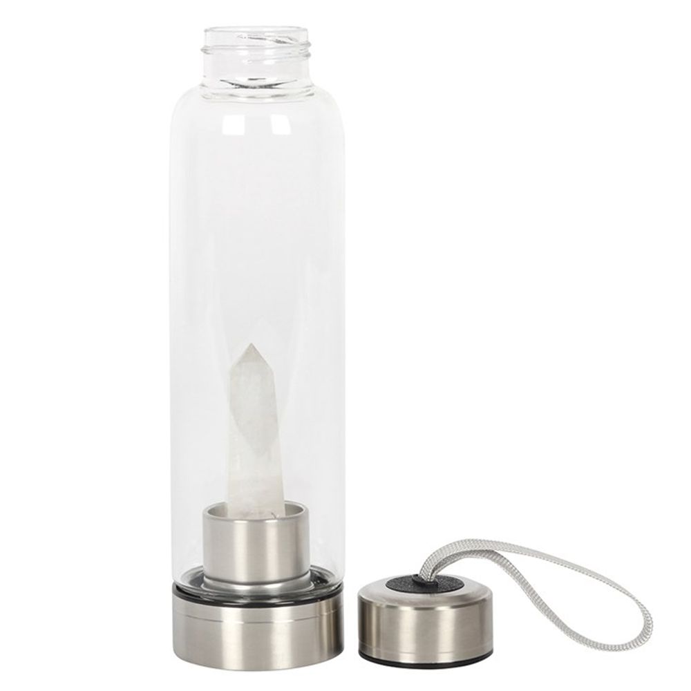 Clear Quartz Energising Glass Water Bottle - ScentiMelti  Clear Quartz Energising Glass Water Bottle