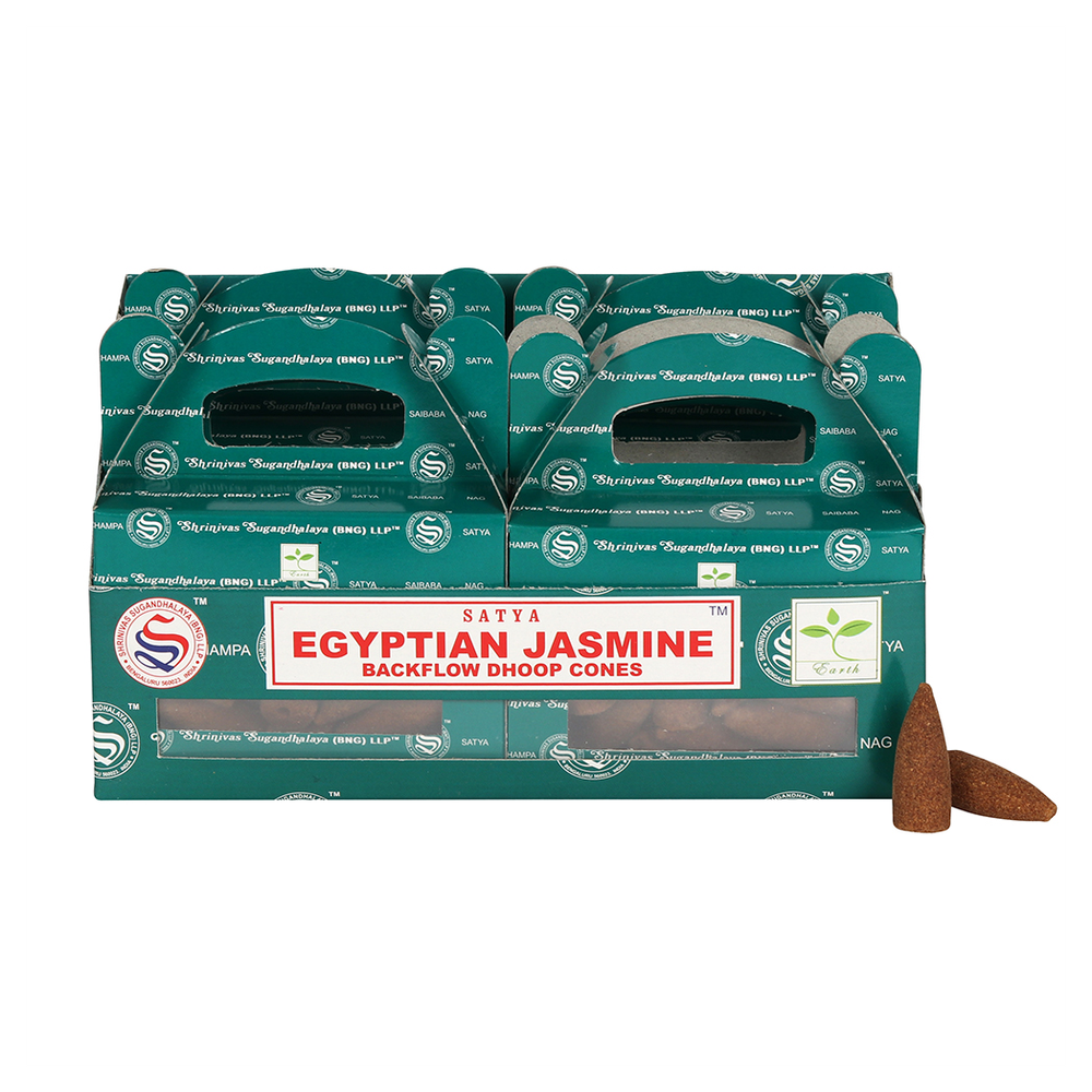 Set of 6 Packets of Egyptian Jasmine Backflow Dhoop Cones by Satya - ScentiMelti Home Fragrance, Beauty & Gifts UK