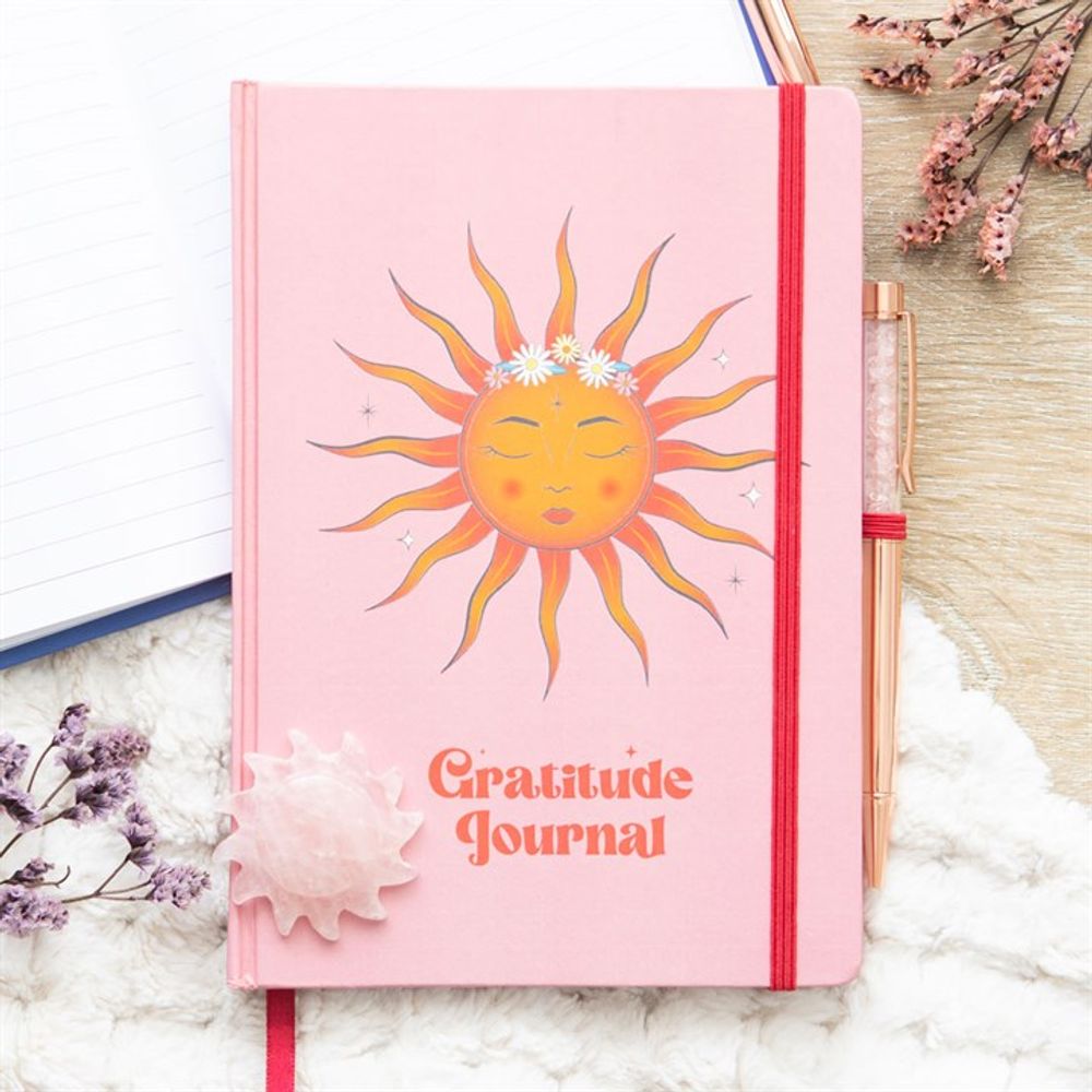 The Sun Gratitude Journal with Rose Quartz Pen - ScentiMelti  The Sun Gratitude Journal with Rose Quartz Pen