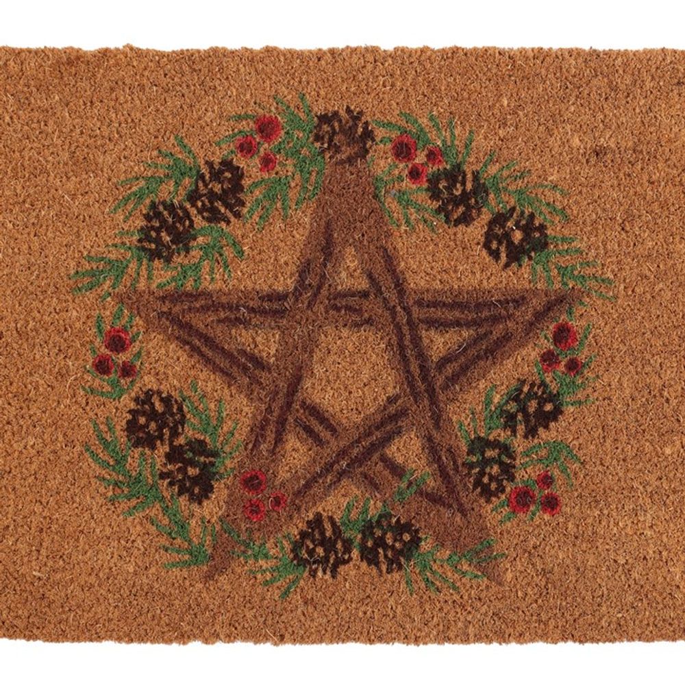 Natural Winter Solstice Pentagram Door Mat - ScentiMelti  Natural Winter Solstice Pentagram Door Mat