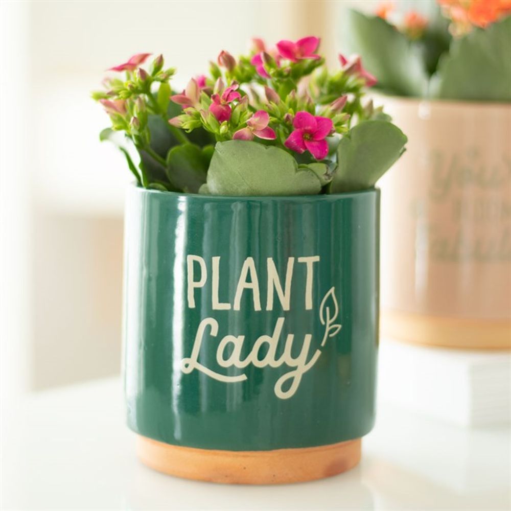 Dark Green Plant Lady Plant Pot - ScentiMelti Home Fragrance, Beauty & Gifts UK