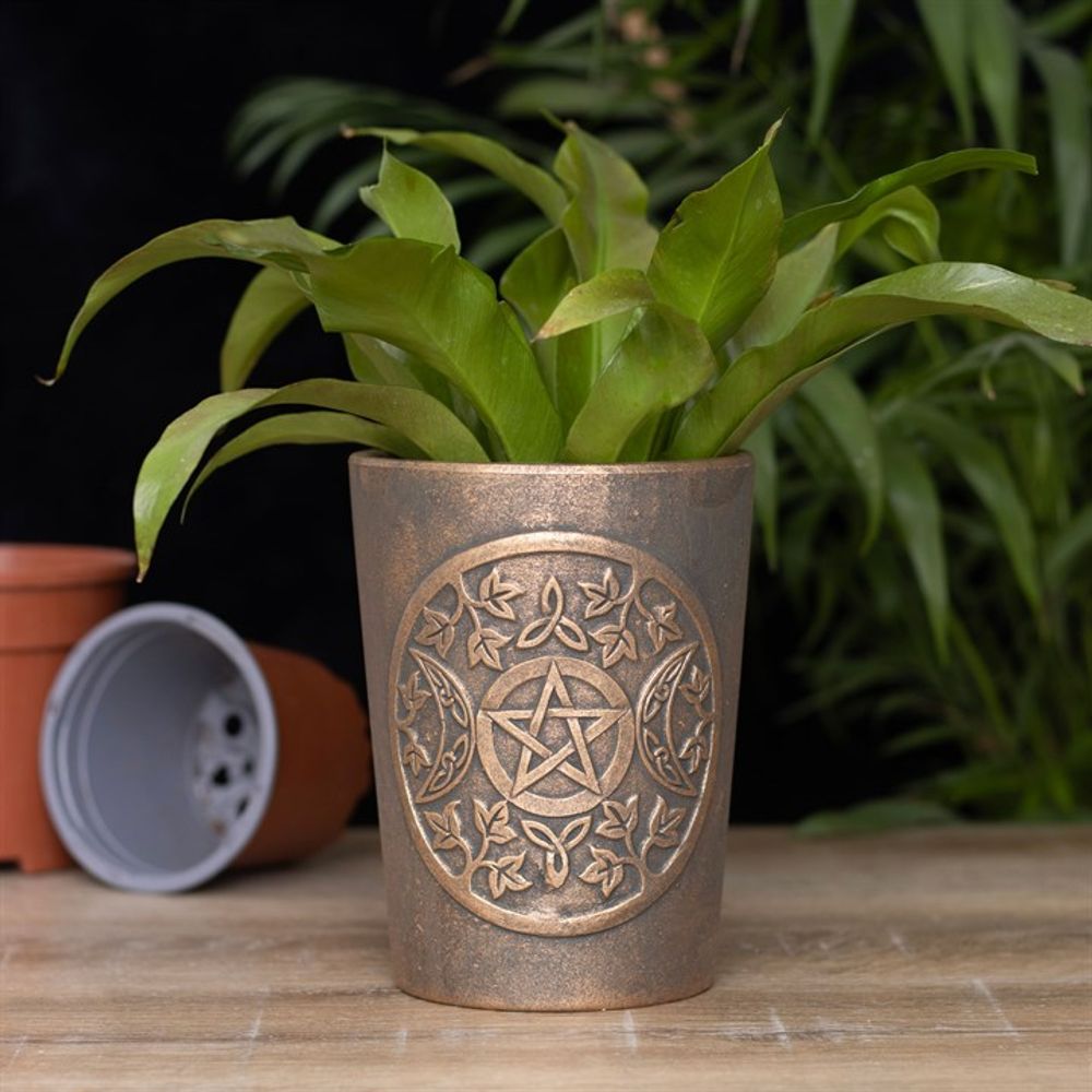 Triple Moon Bronze Terracotta Plant Pot by Lisa Parker - ScentiMelti  Triple Moon Bronze Terracotta Plant Pot by Lisa Parker