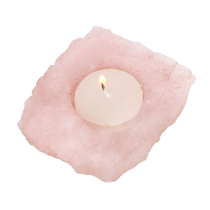 Rose Quartz Tealight Candle Holder - ScentiMelti  Rose Quartz Tealight Candle Holder