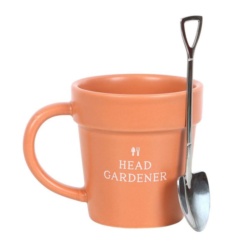 Head Gardener Ceramic Plant Pot Mug and Spoon - ScentiMelti  Head Gardener Ceramic Plant Pot Mug and Spoon