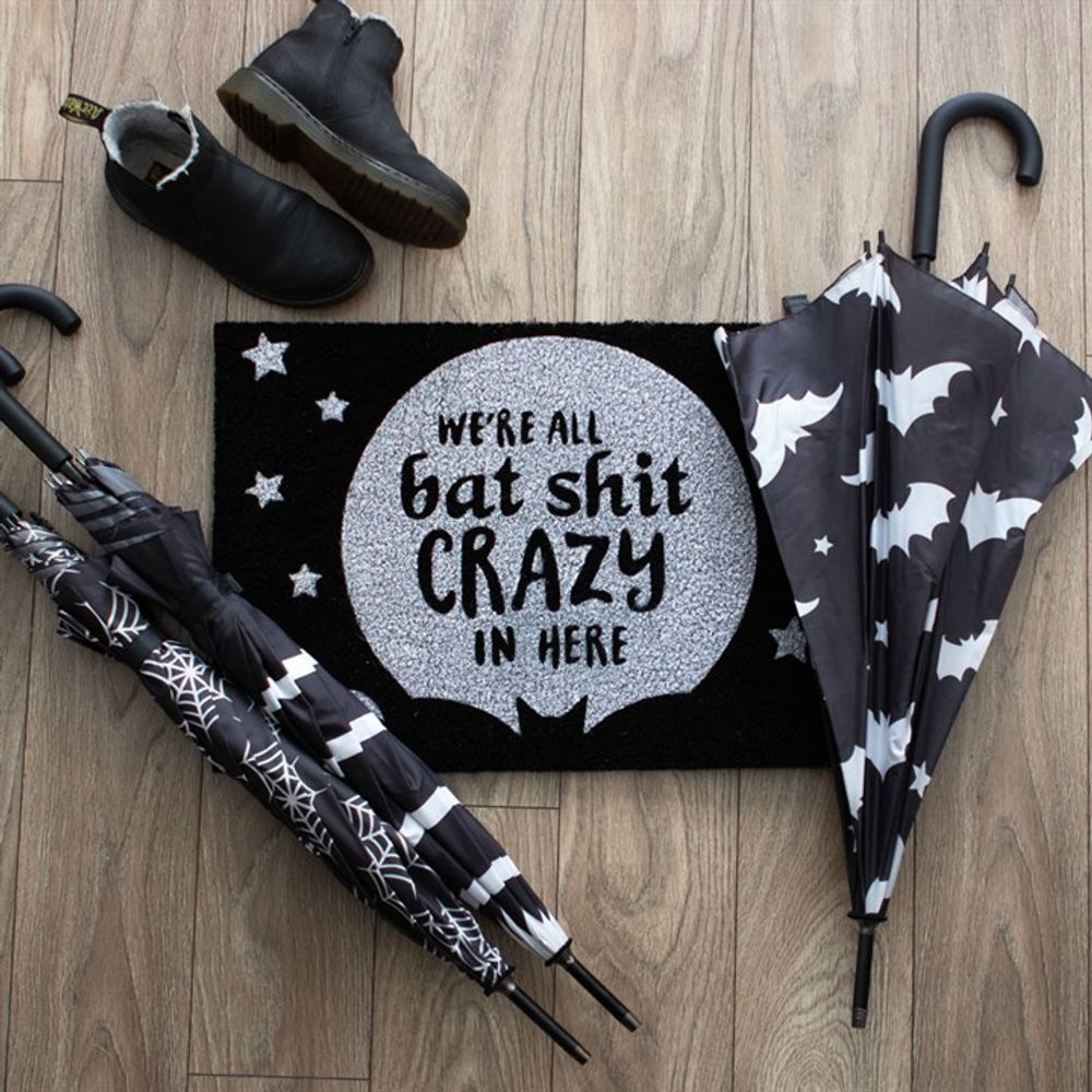 Black Bat Shit Crazy Doormat - ScentiMelti Home Fragrance, Beauty & Gifts UK