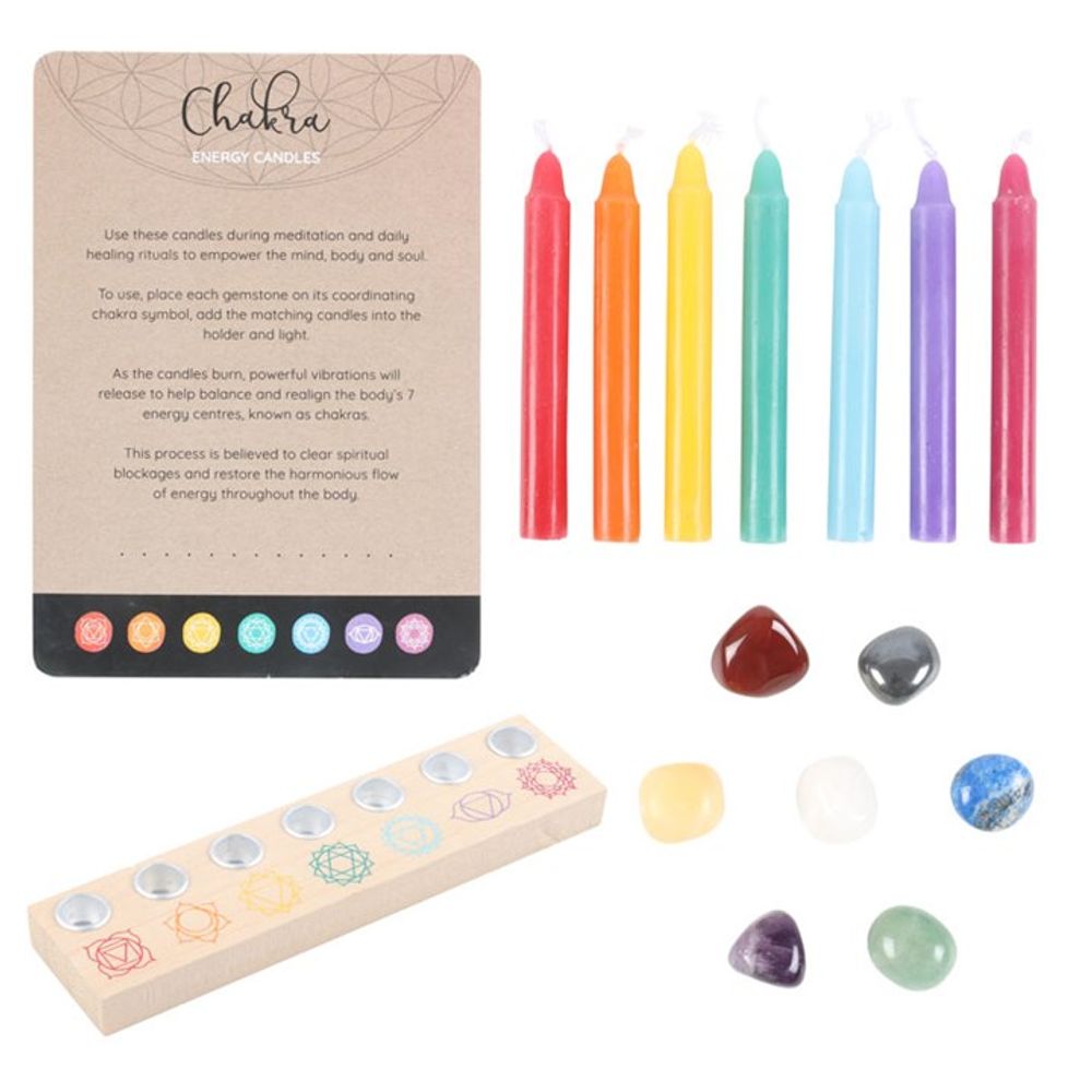 Chakra Energy Candle and Crystal Gift Set