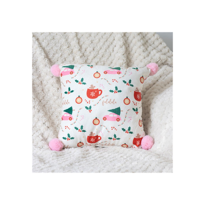 Square Sugarplum Fun Christmas Print Cushion - ScentiMelti  Square Sugarplum Fun Christmas Print Cushion