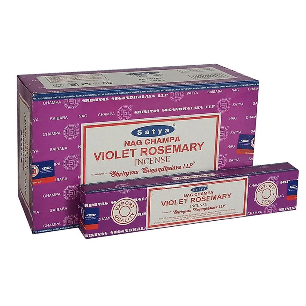 Set of 12 Packets of Violet Rosemary Incense Sticks by Satya - ScentiMelti  Set of 12 Packets of Violet Rosemary Incense Sticks by Satya