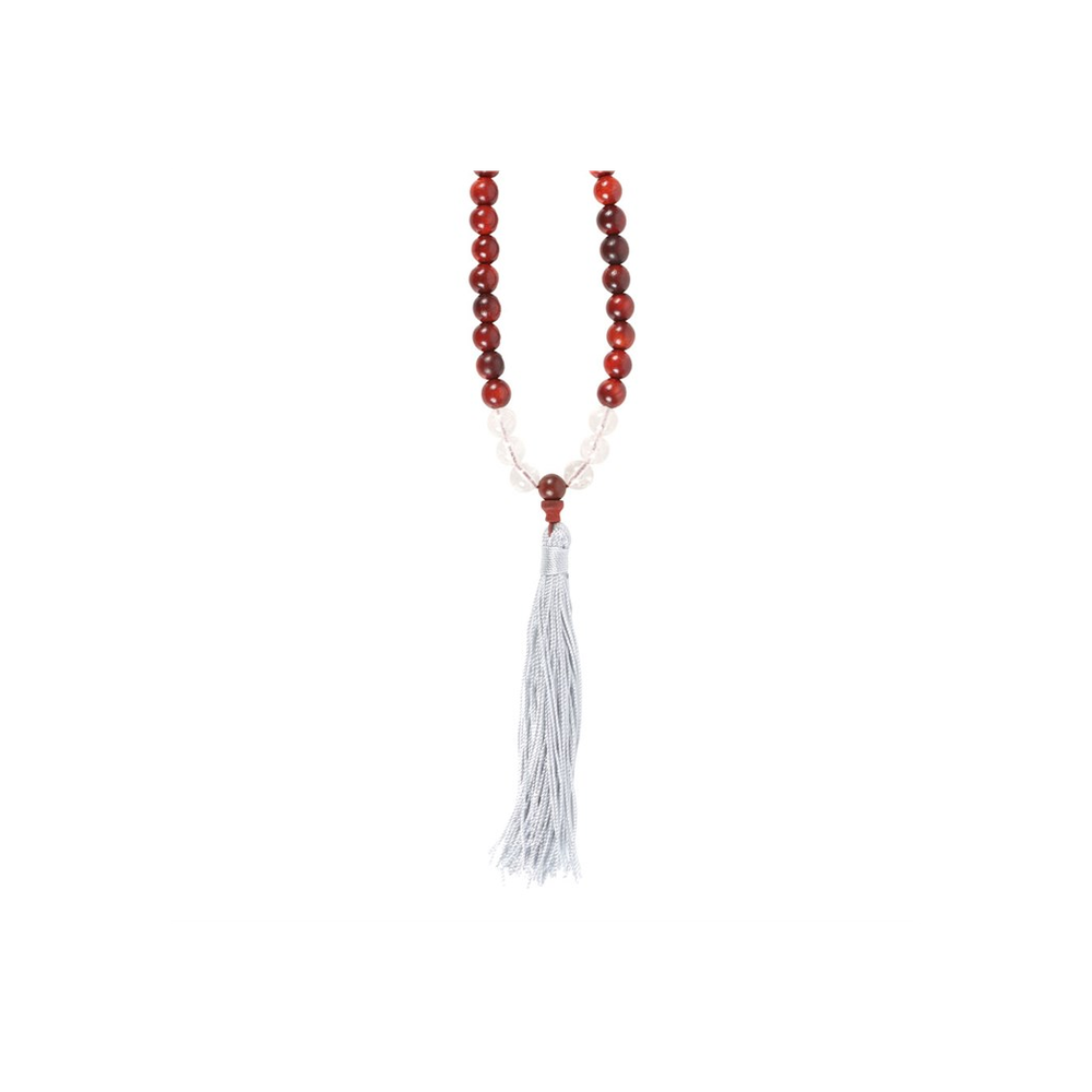 Stress Less Rosewood & Clear Quartz Mallah Necklace - ScentiMelti  Stress Less Rosewood & Clear Quartz Mallah Necklace