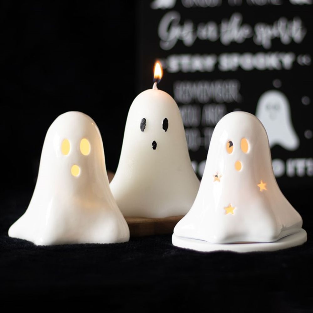 10cm Unscented Ghost Candle - ScentiMelti  10cm Unscented Ghost Candle