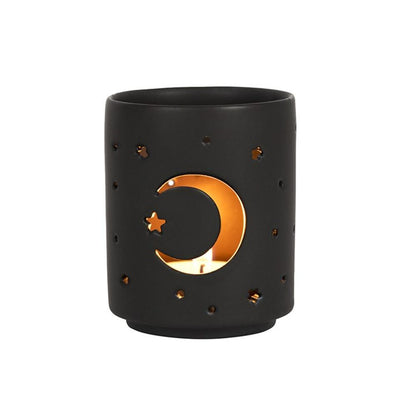 Small Black Mystical Moon Cut Out Tealight Holder - ScentiMelti  Small Black Mystical Moon Cut Out Tealight Holder