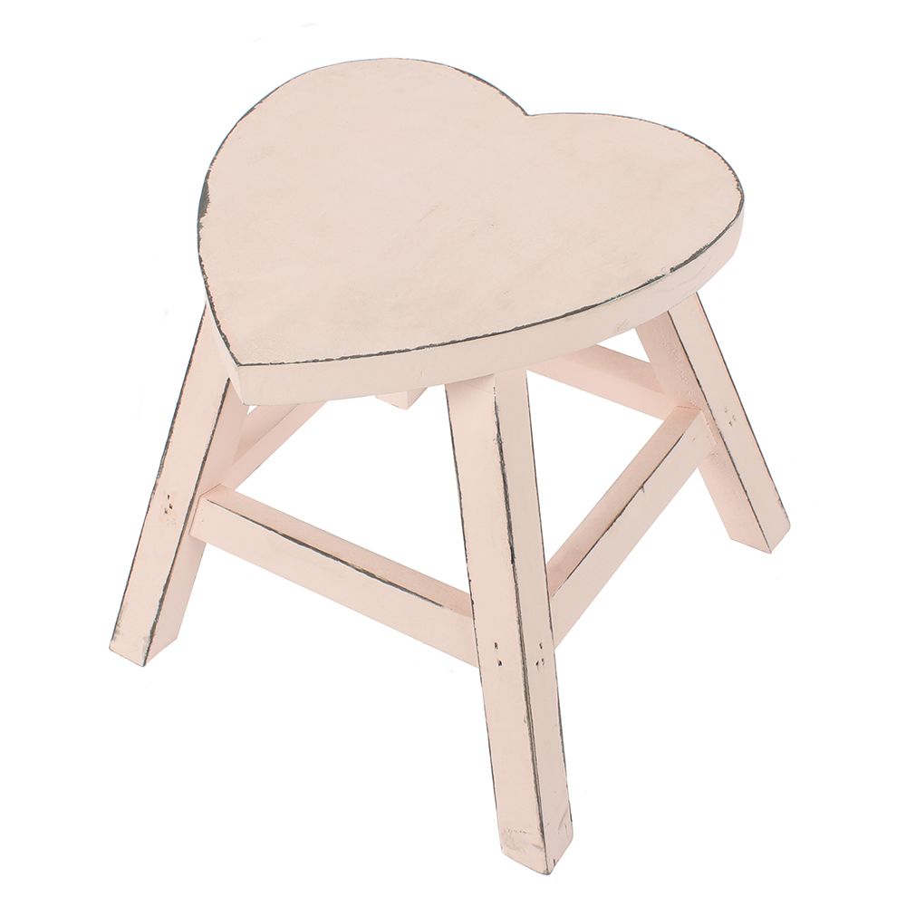 Pink Shabby Heart Stool - ScentiMelti Home Fragrance, Beauty & Gifts UK