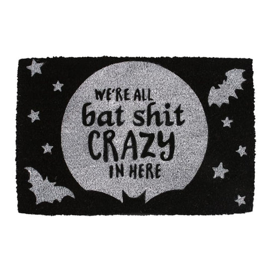 Black Bat Shit Crazy Doormat - ScentiMelti Home Fragrance, Beauty & Gifts UK