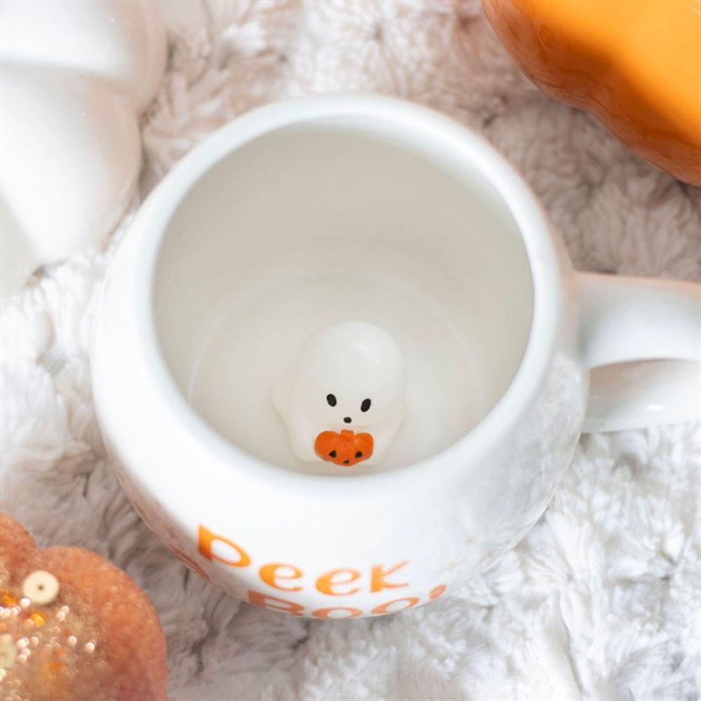 Peekaboo Ghost Rounded Mug - ScentiMelti Home Fragrance, Beauty & Gifts UK