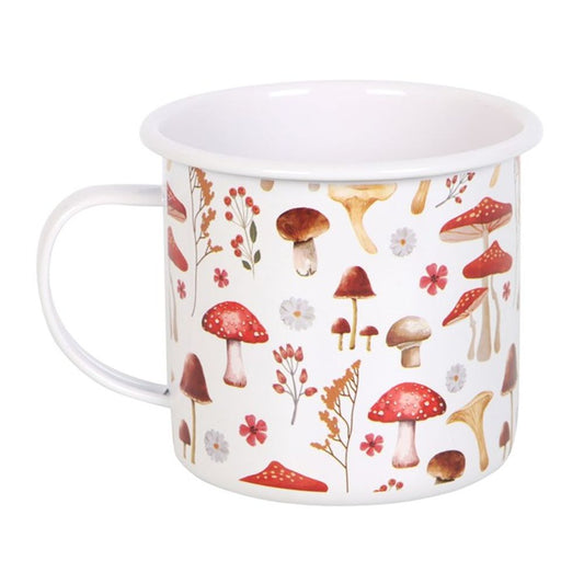 All Over Mushroom Print Enamel Mug - ScentiMelti  All Over Mushroom Print Enamel Mug