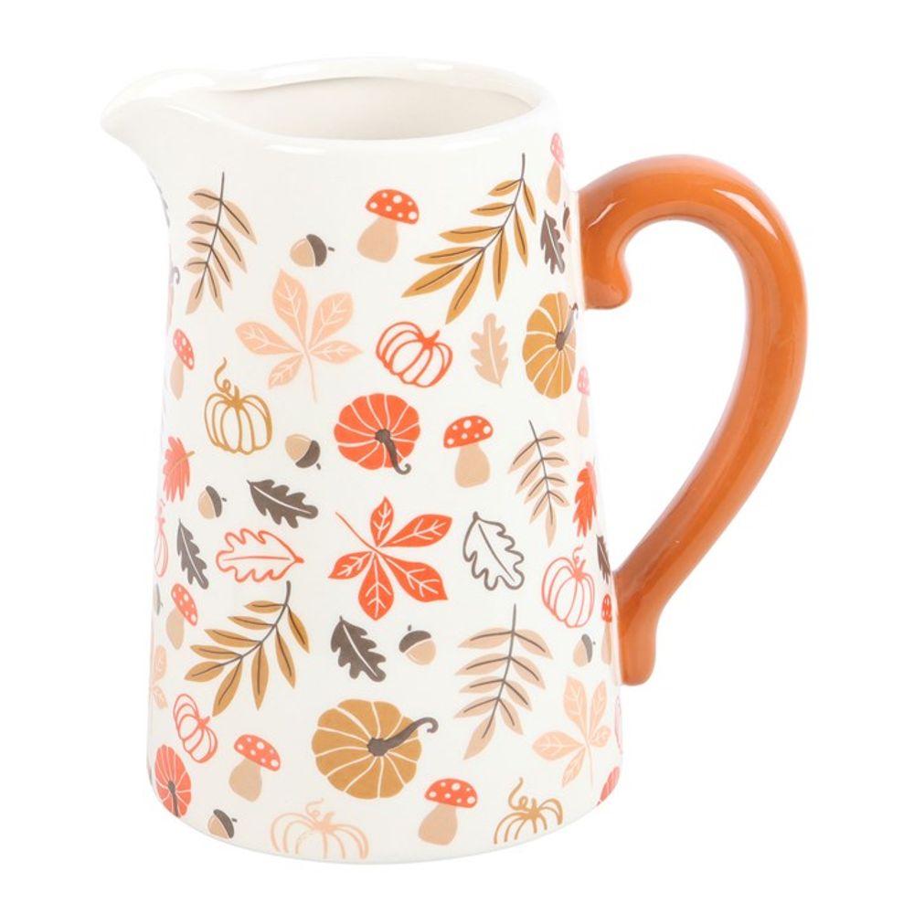 17cm Autumn Leaves and Pumpkins Ceramic Flower Jug - ScentiMelti  17cm Autumn Leaves and Pumpkins Ceramic Flower Jug