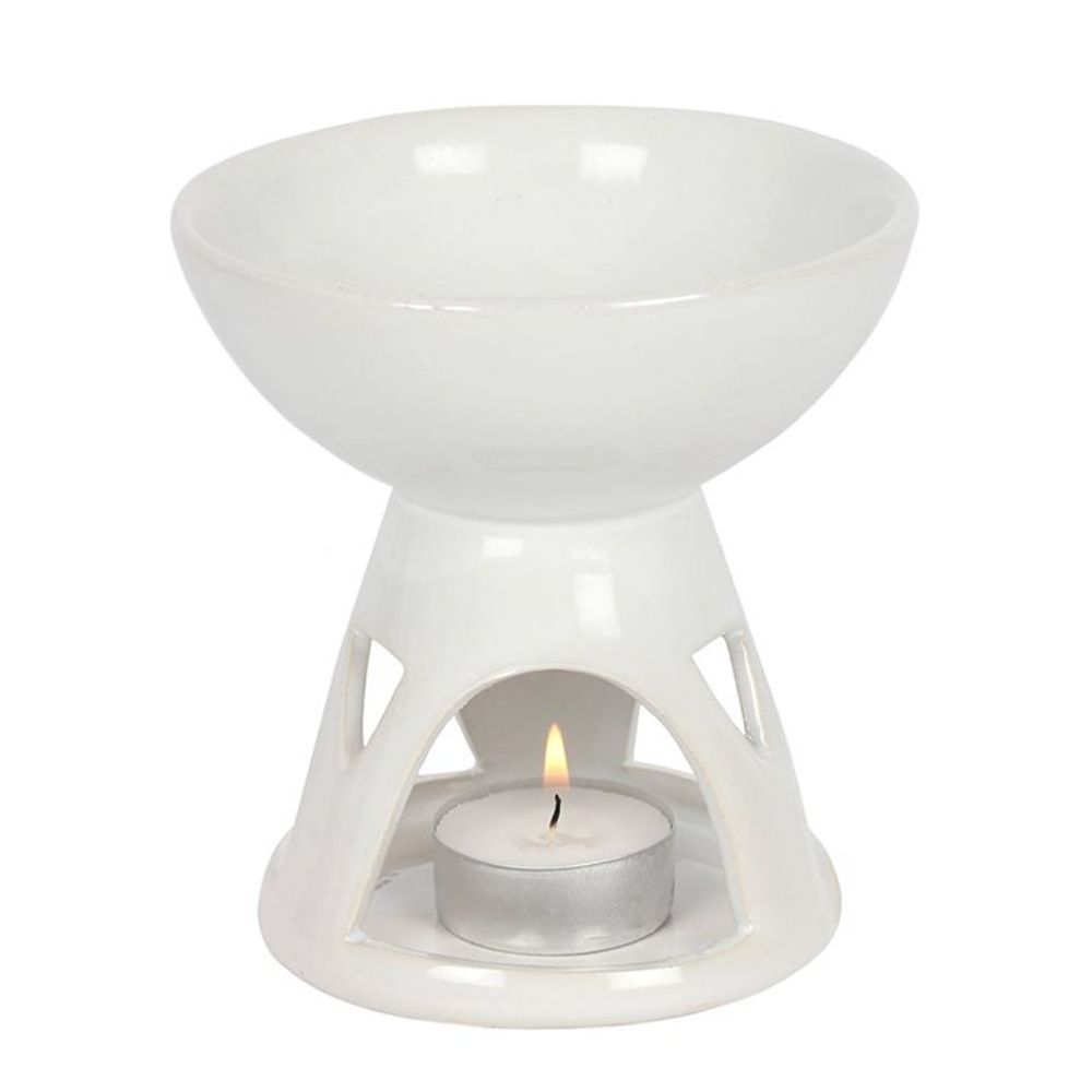 White Deep Bowl Oil Burner - ScentiMelti  White Deep Bowl Oil Burner