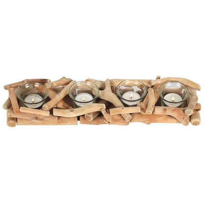 4pc Driftwood Candle Holder - ScentiMelti  4pc Driftwood Candle Holder