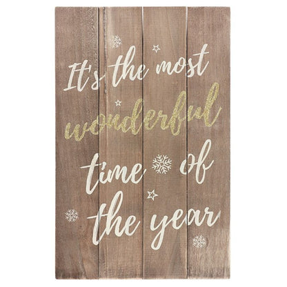 It's the Most Wonderful Time of the Year Wooden Plaque - ScentiMelti  It's the Most Wonderful Time of the Year Wooden Plaque