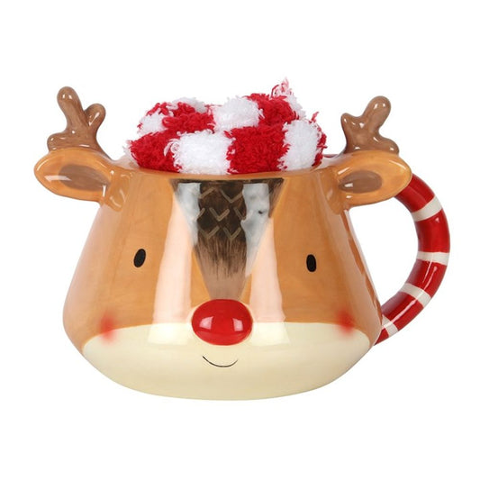 Reindeer Mug and Socks Set - ScentiMelti  Reindeer Mug and Socks Set