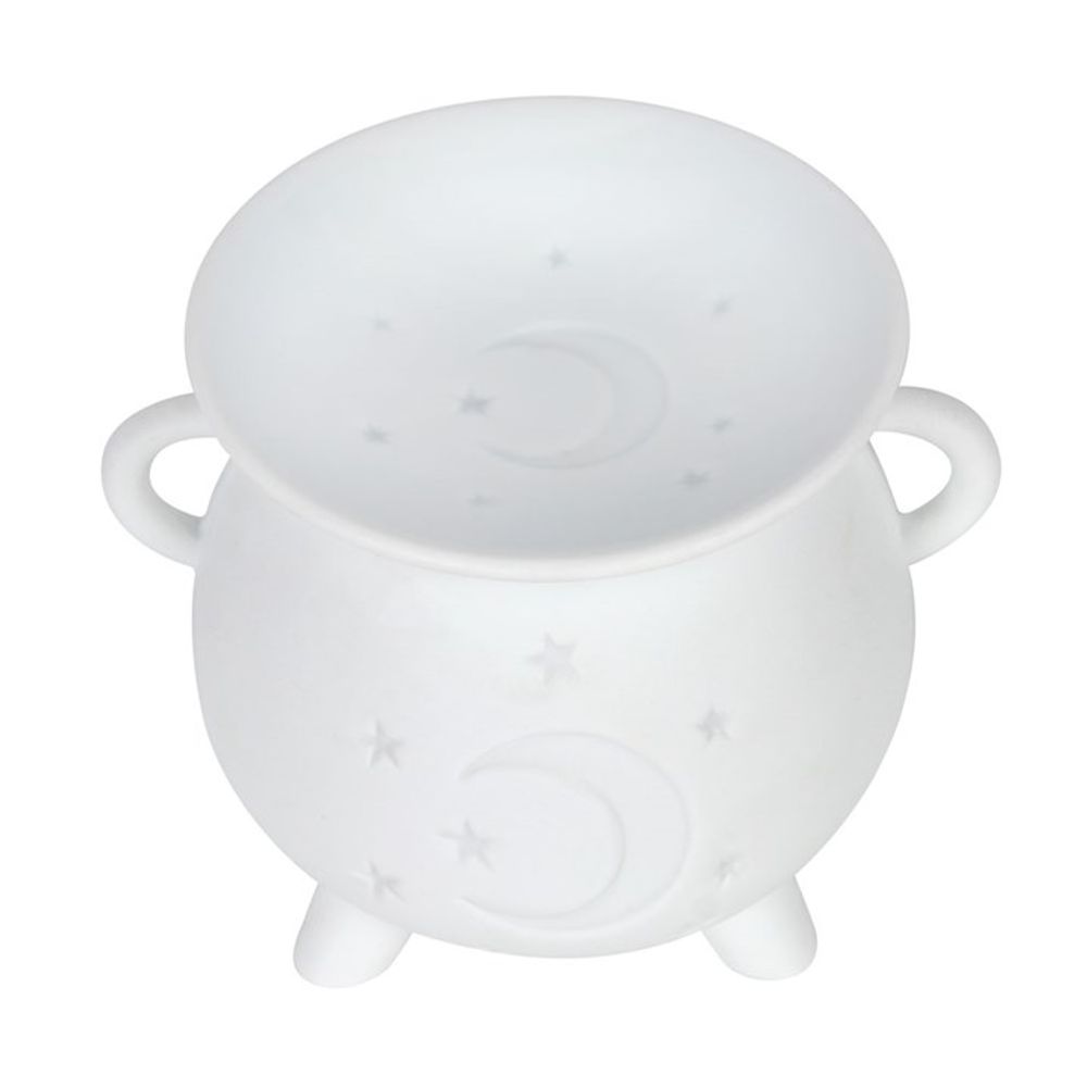 White Mystical Moon Cauldron Oil Burner - ScentiMelti  White Mystical Moon Cauldron Oil Burner